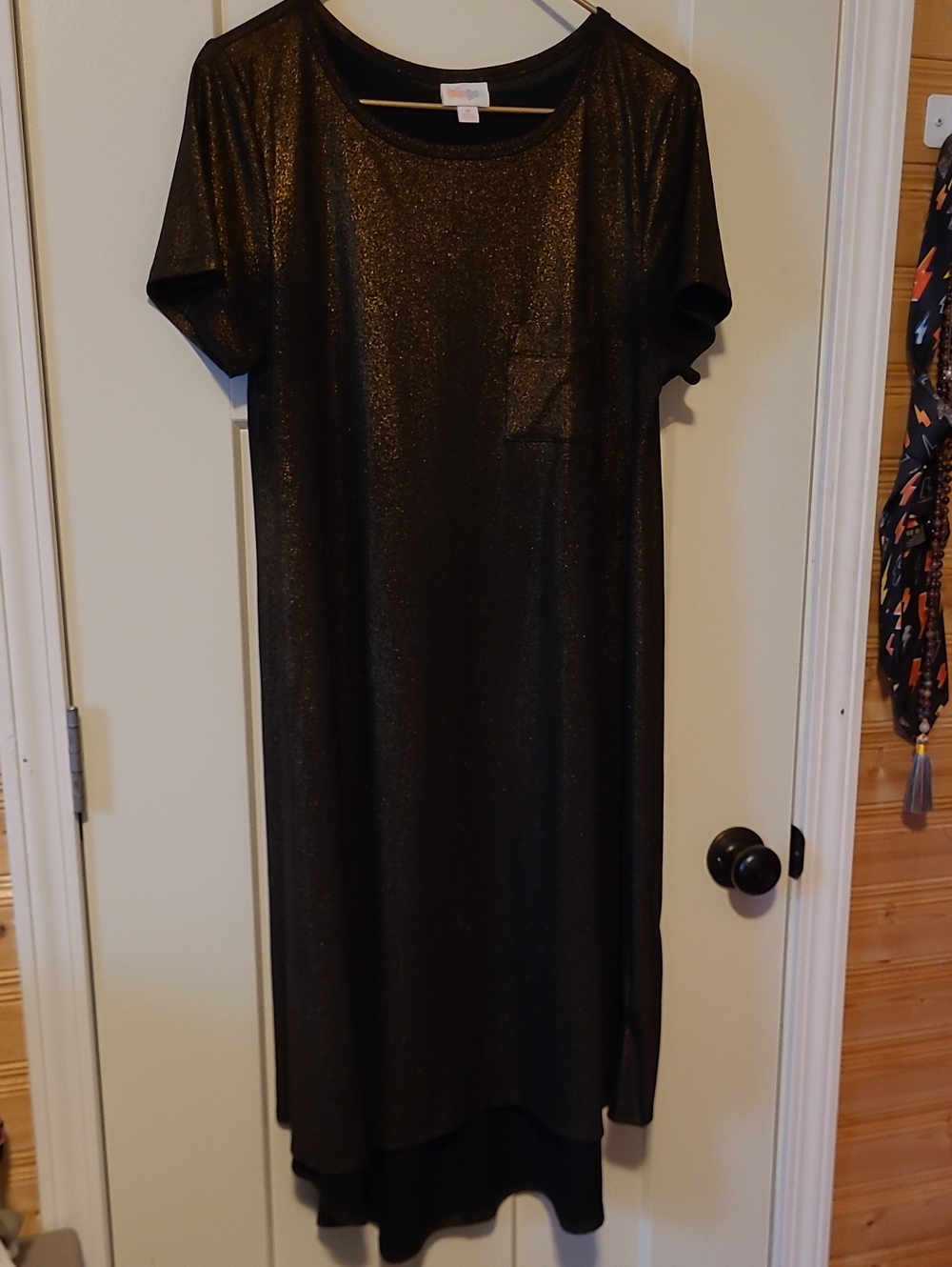 LuLaRoe Black Shimmery Hi-Low Midi Dress